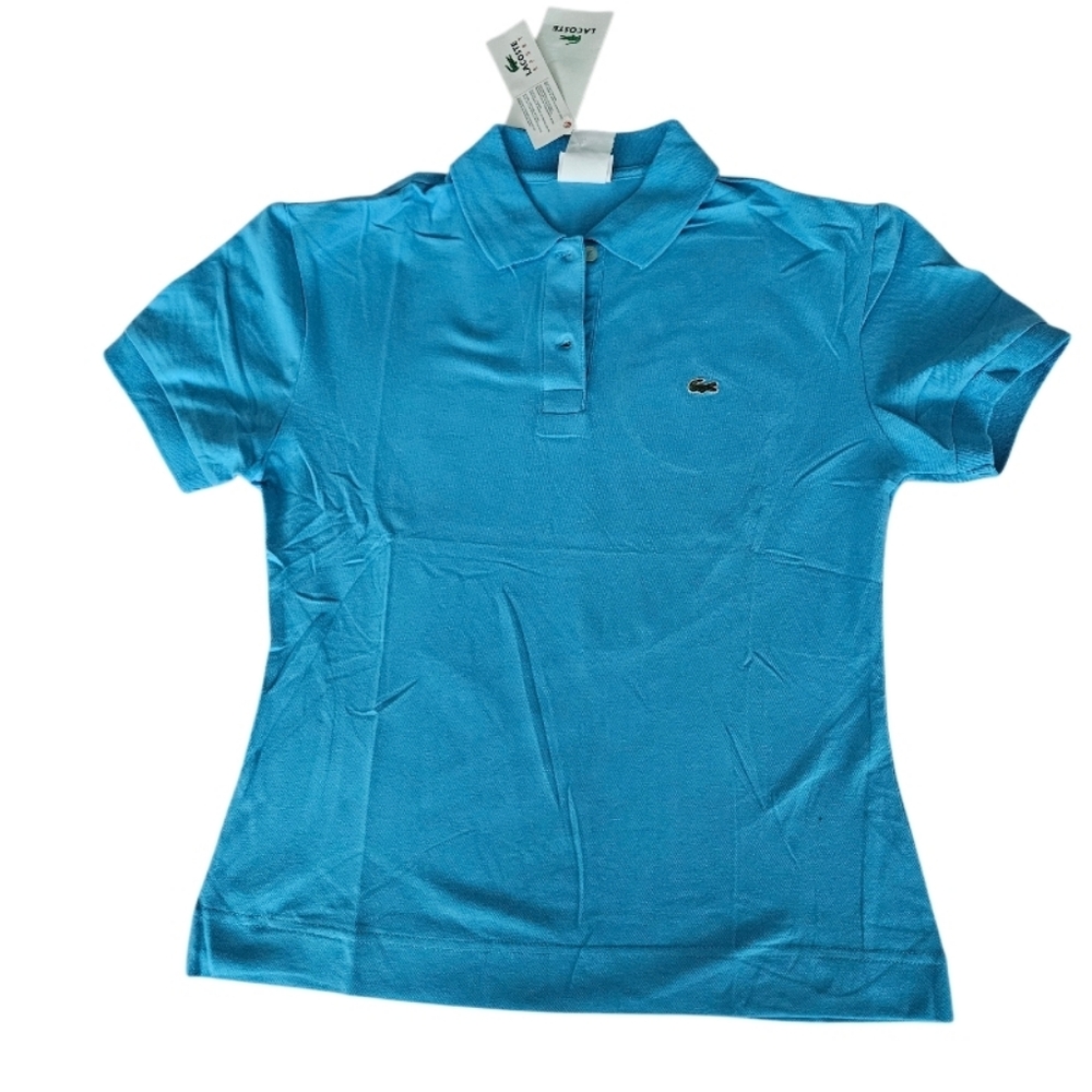 NWT Lacoste Light Blue Polo Kids Girls Shirt Short Sleeve - Picture 2 of 6